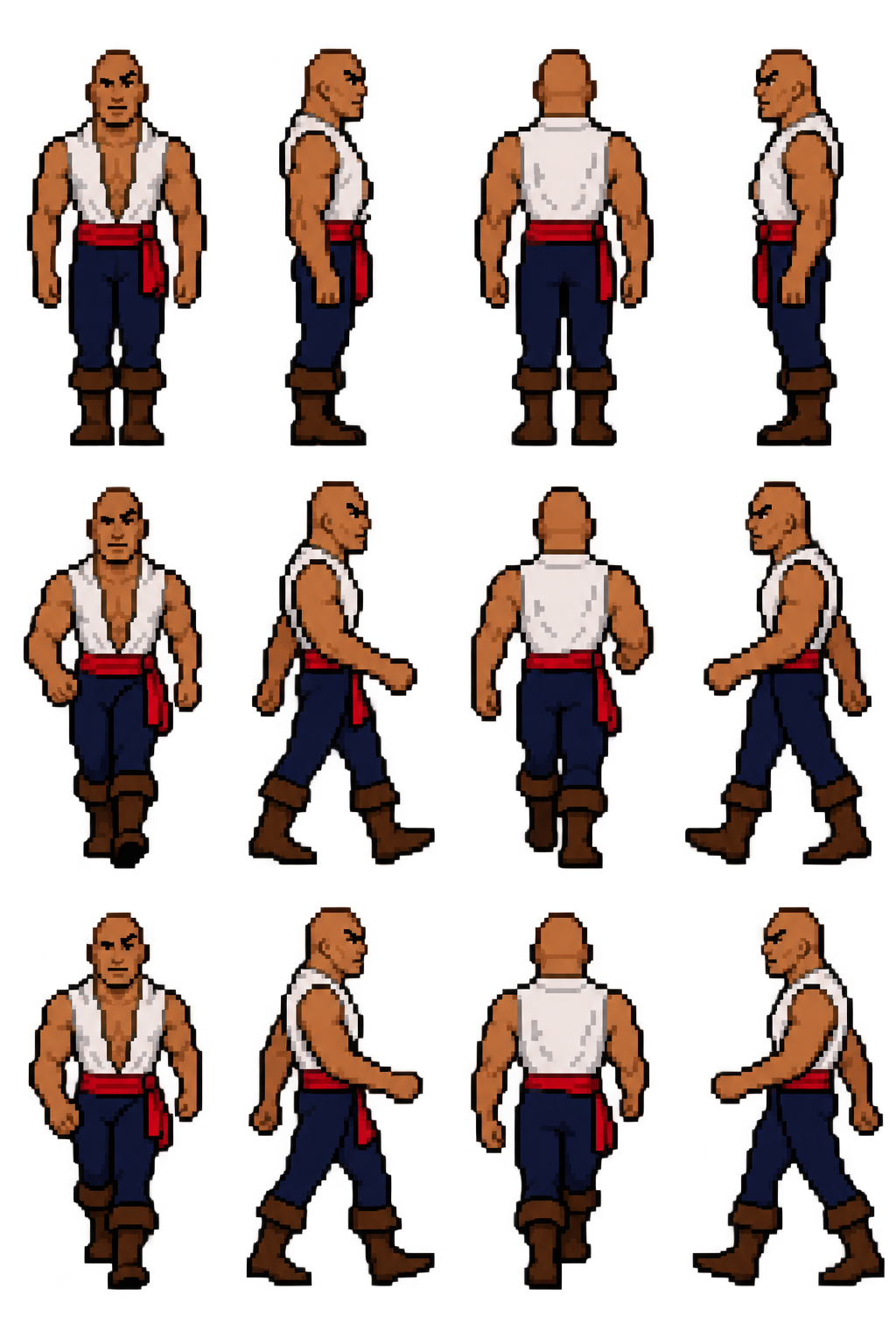Earlier, more realistic vested sprite sheet